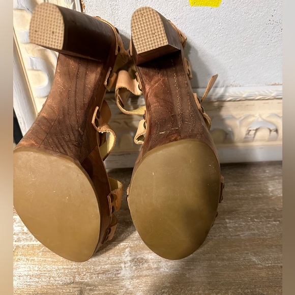 Bed|stu shoes Cobbler series Leather Block heel platform size 8.5 B Made new - Picture 7 of 8